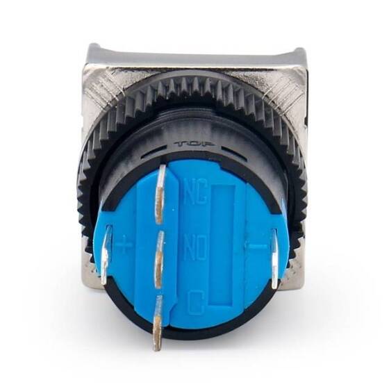 Yeşil LA128A 220V 5 Pin 16mm Kendini Sıfırlamalı Yuvarlak Push Buton - 5