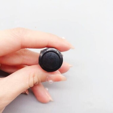 Yeşil R13-507 16mm 2 Pin Anlık Kendini Sıfırlama Yuvarlak Kapaklı Basmalı Düğme Anahtarı - 2