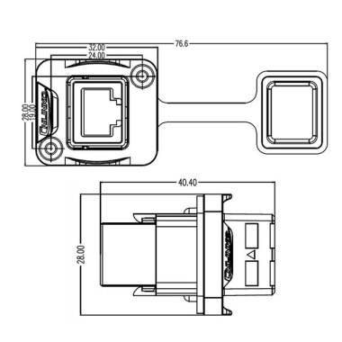 YT-RJ45-JSX-05-003 Su Geçirmez Ethernet Konnektörü - Dişi - 2