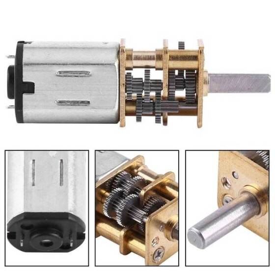 Yüksek Tork N20 6V 25RPM Mikro DC Metal Dişli Düşürücü MotorAzaltma Oranı 1:1000 - 2