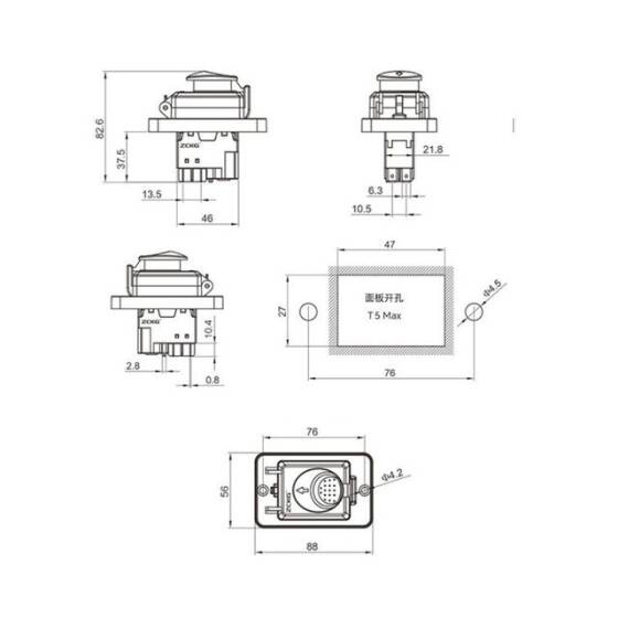 ZCD-02B 5 Pin Elektromanyetik Switch - Kutulu - 3