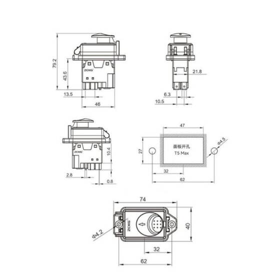 ZCD-02D 5 Pin Elektromanyetik Switch - 2
