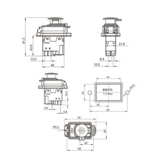 ZCD-02D1 5 Pin Elektromanyetik Switch - 2